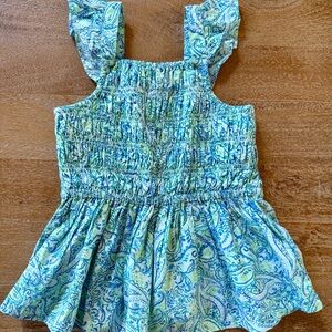 Crewcuts: Smocked Paisley Ruffle Tank Top — size M (8-10)